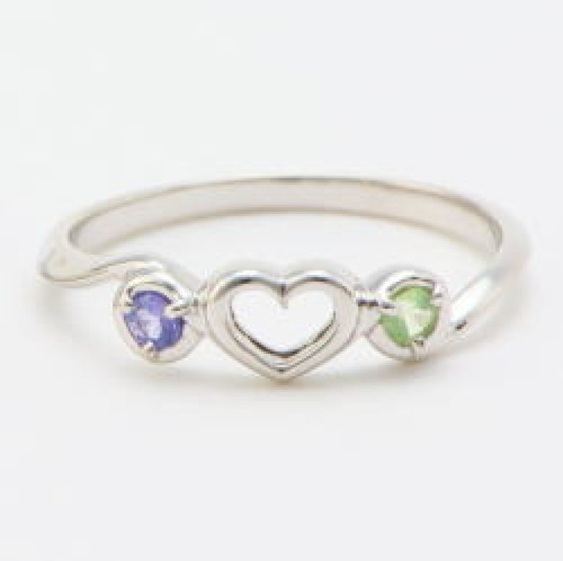 ２石ハート家族の指輪