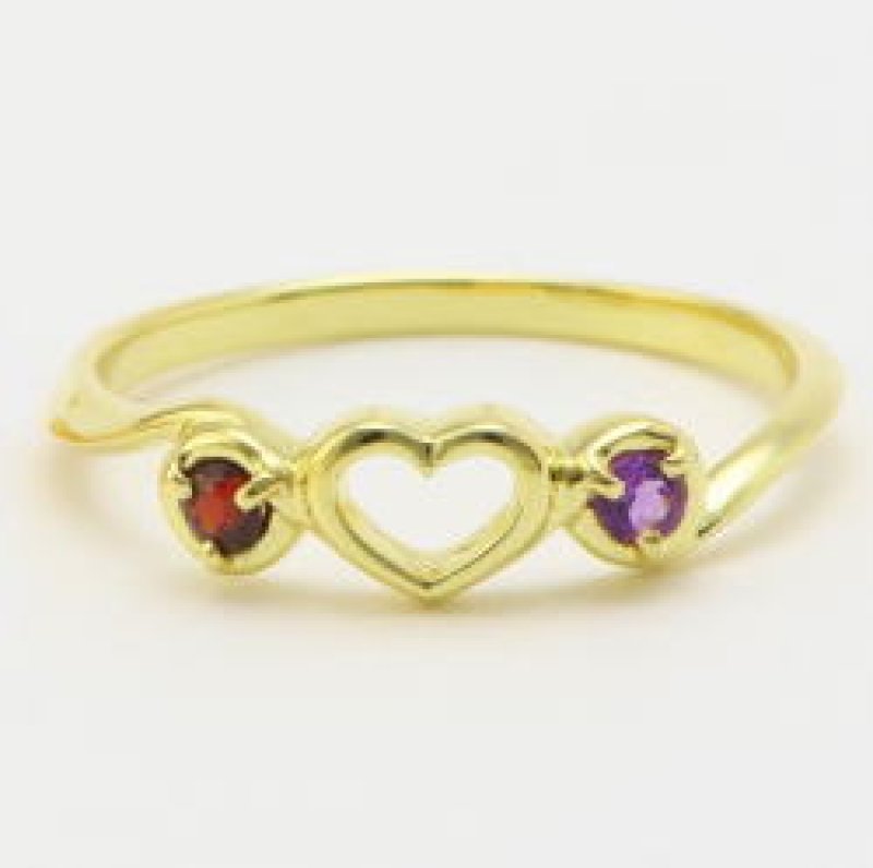 ２石ハートお揃いリング